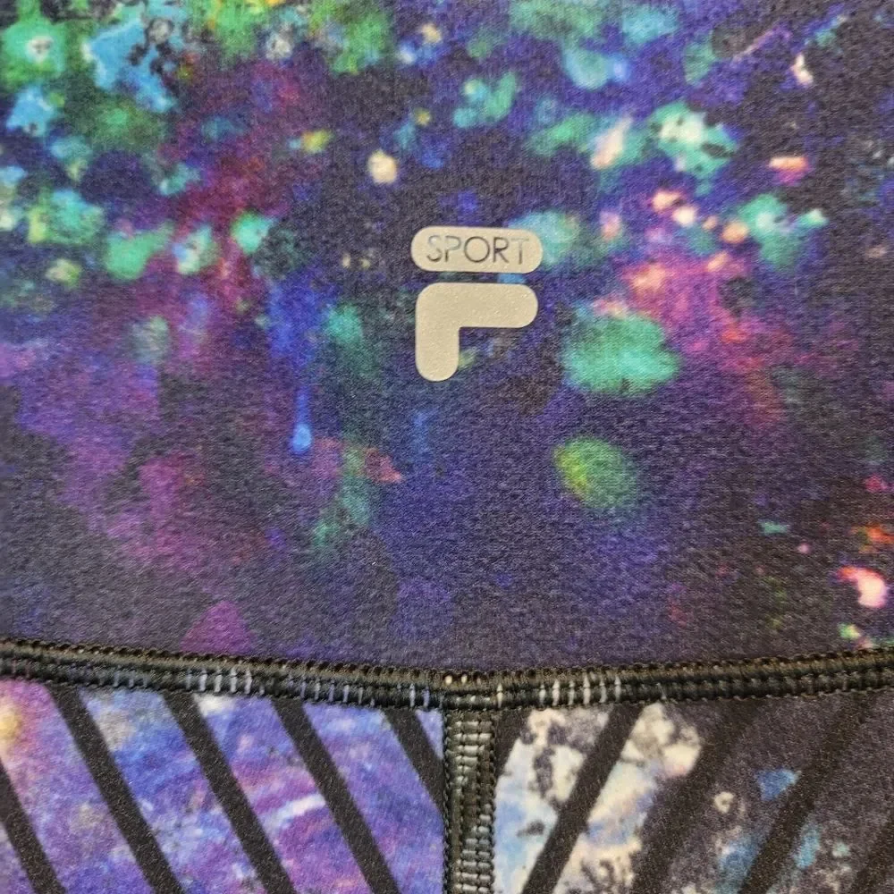 Filas printed cropped athletic leggings athleisure workout pants multi